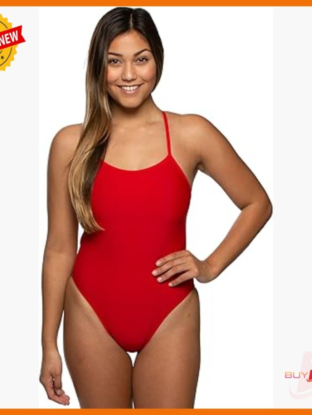 Medium-Full Coverage One Piece Swimsuit, Tie Back Design, Competitive Swimming